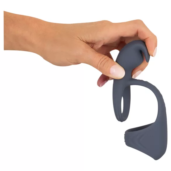 Beau Coeur Vylor - anel peniano com estimulador clitóris e testículos - cinza