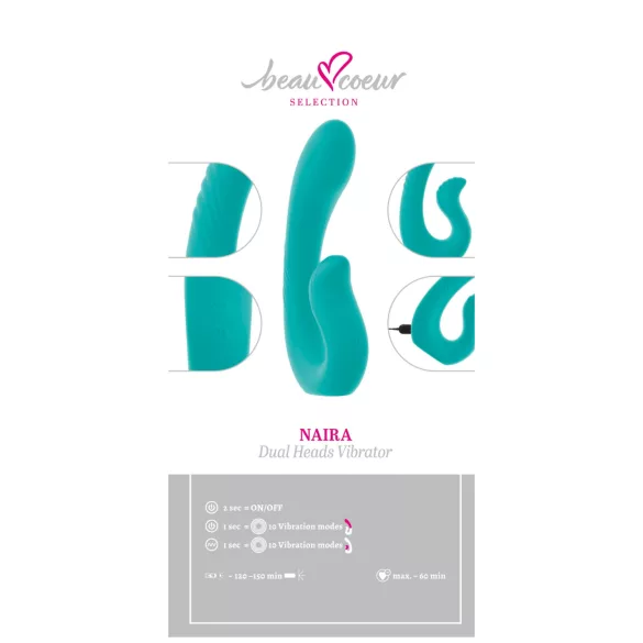 Beau Coeur Naira - vibrador ponto G e clitóris - silicone verde