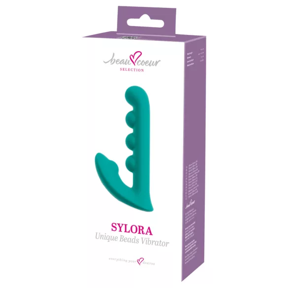 Beau Coeur Sylora - vibrador 2 em 1 com pérolas - silicone verde