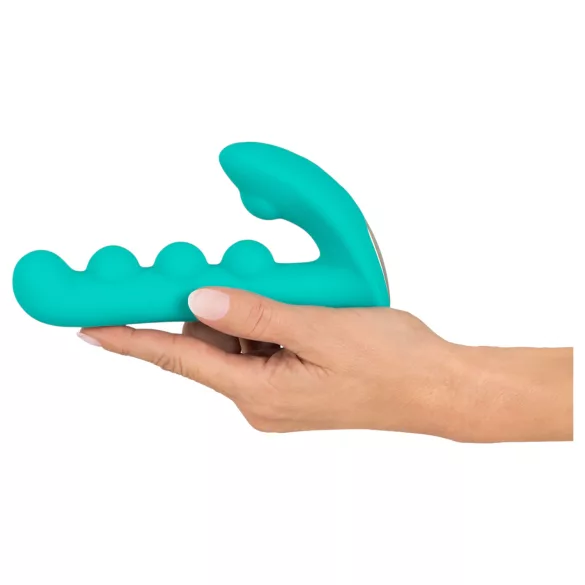 Beau Coeur Sylora - vibrador 2 em 1 com pérolas - silicone verde