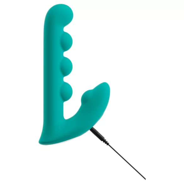 Beau Coeur Sylora - vibrador 2 em 1 com pérolas - silicone verde