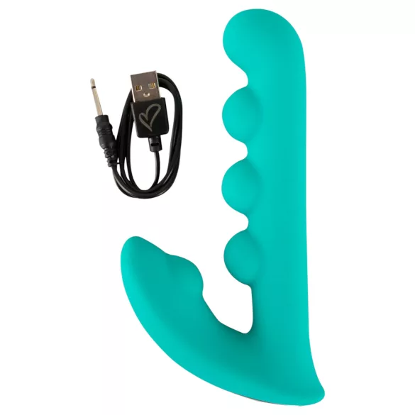 Beau Coeur Sylora - vibrador 2 em 1 com pérolas - silicone verde
