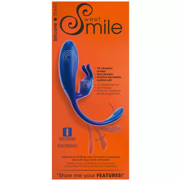 Smile - vibrador ponto G e clitóris - silicone azul