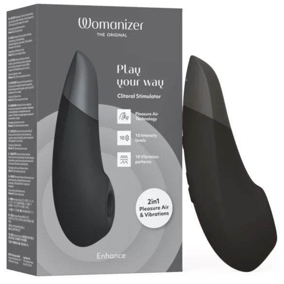 Womanizer Enhance 2 em 1 sugador de clitóris por ondas de ar + vibrador (preto)