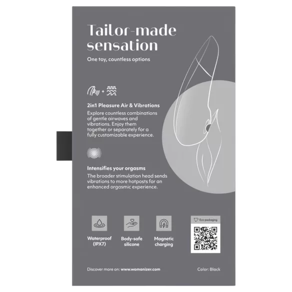 Womanizer Enhance 2 em 1 sugador de clitóris por ondas de ar + vibrador (preto)