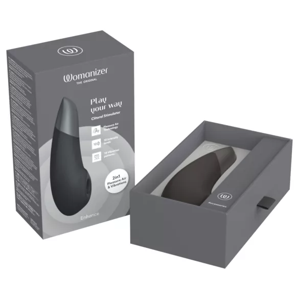 Womanizer Enhance 2 em 1 sugador de clitóris por ondas de ar + vibrador (preto)