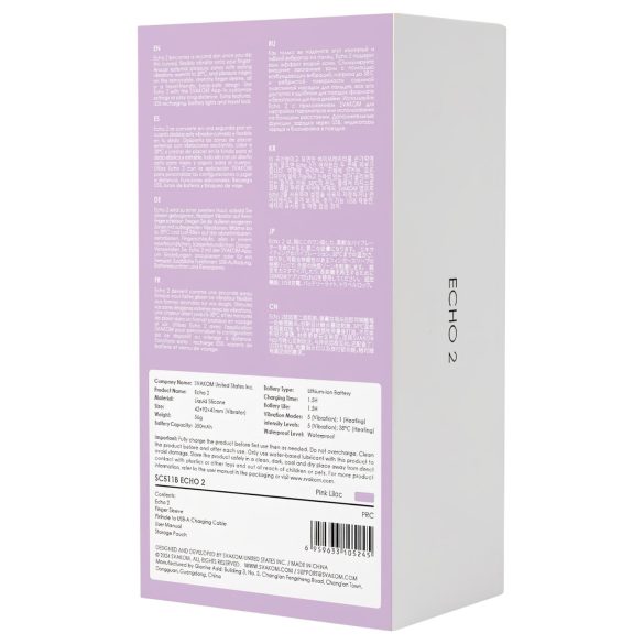 Svakom Echo 2 - vibrador de dedo inteligente - silicone rosa