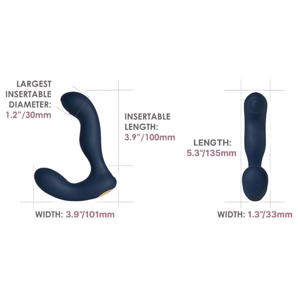Svakom Iker Neo - vibrador anal interativo pulsante - silicone azul
