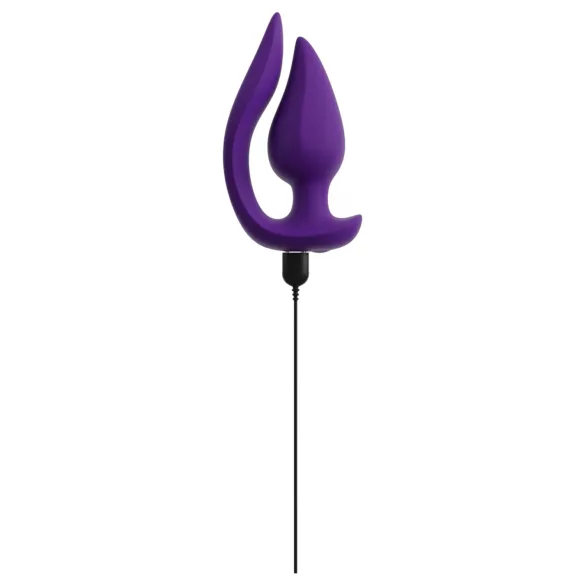 Smile - vibrador anal e estimulador de clitóris 2 em 1 - silicone roxo