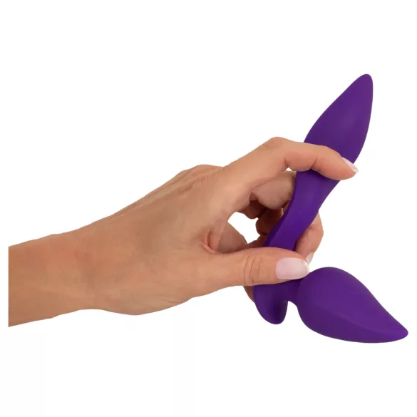 Smile - vibrador anal e estimulador de clitóris 2 em 1 - silicone roxo