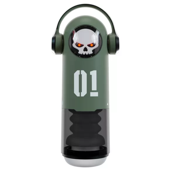 Rebel Skull - masturbador empurrador e vibratório (verde)