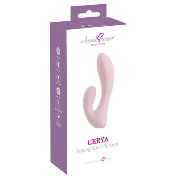 Beau Coeur Cerya - vibrador mini com estimulador clitóris - cor rosa claro