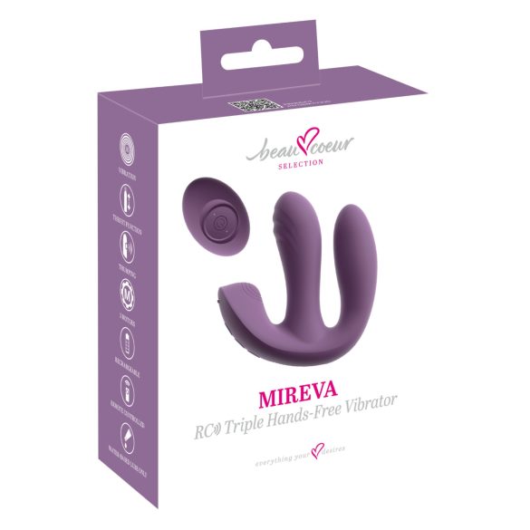 Beau Coeur Mireva - vibrador triplo com controle remoto - silicone roxo