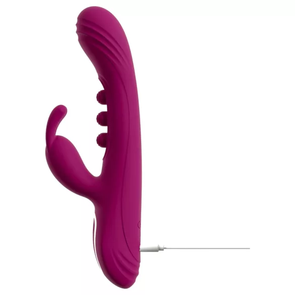 Javida - vibrador com esferas e estimulador de clitóris - silicone lilás