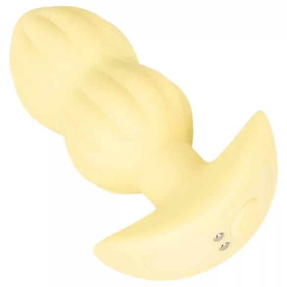 Cuties Mini - plug anal vibratório texturizado - silicone amarelo