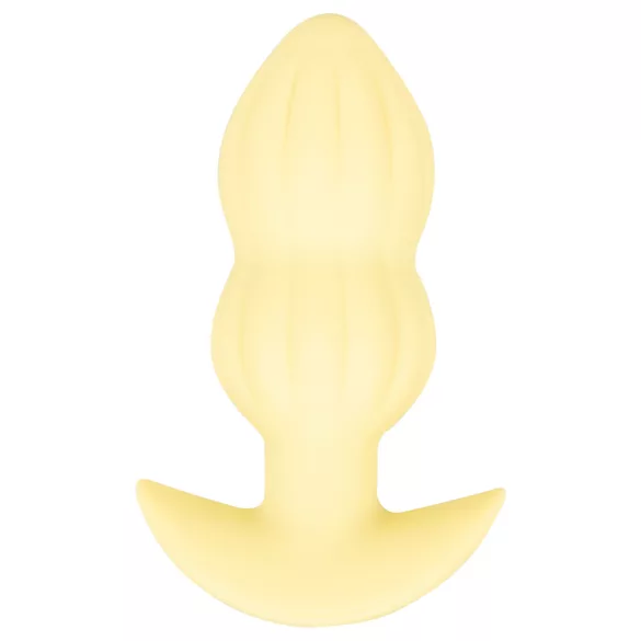 Cuties Mini - plug anal vibratório texturizado - silicone amarelo