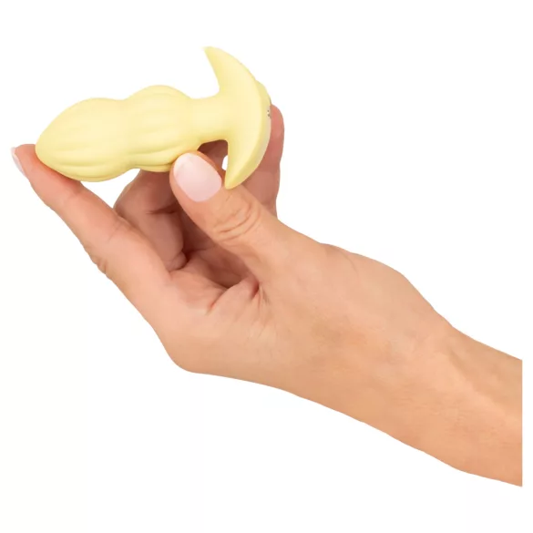 Cuties Mini - plug anal vibratório texturizado - silicone amarelo