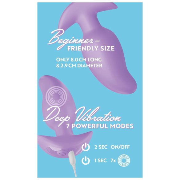 Cuties Mini - plug anal vibratório - silicone lilás