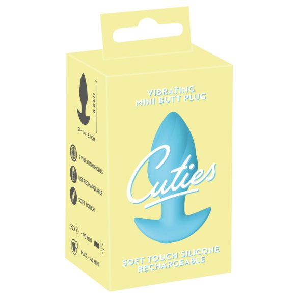 Cuties Mini - plug anal vibratório - silicone azul
