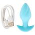 Cuties Mini - plug anal vibratório - silicone azul