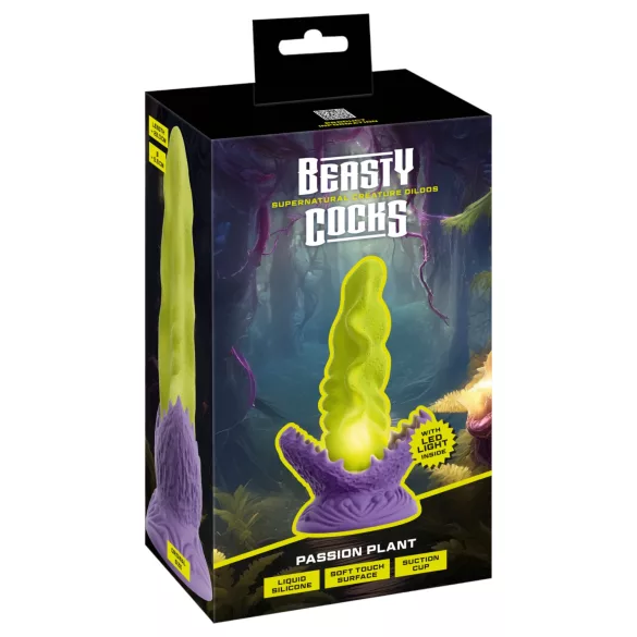 Beasty Cocks Passionate Plant - dildo luminoso - silicone verde