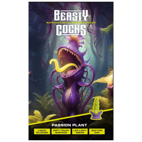 Beasty Cocks Passionate Plant - dildo luminoso - silicone verde