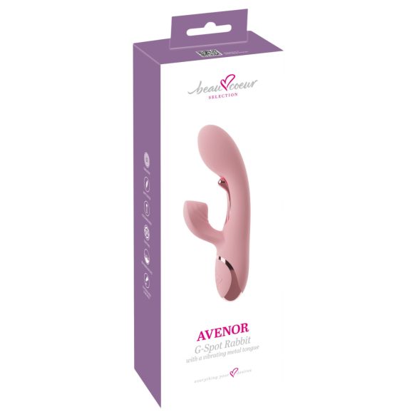 Beau Coeur Avenor - vibrador com língua e estimulador de clitóris para o ponto G (rosa)