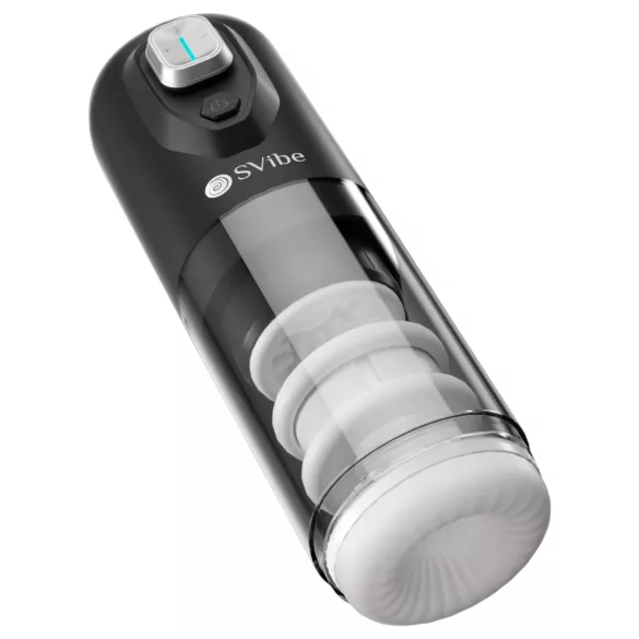 Snail Vibe Ikon Spark - masturbador automático masculino - silicone preto