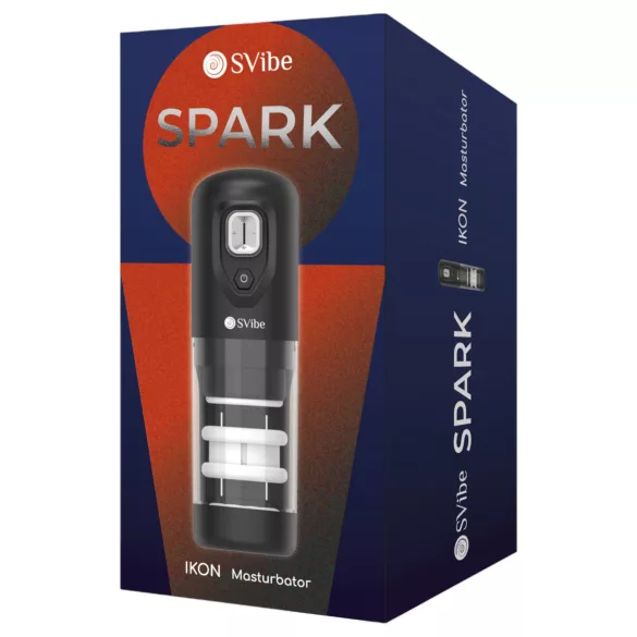 Snail Vibe Ikon Spark - masturbador automático masculino - silicone preto