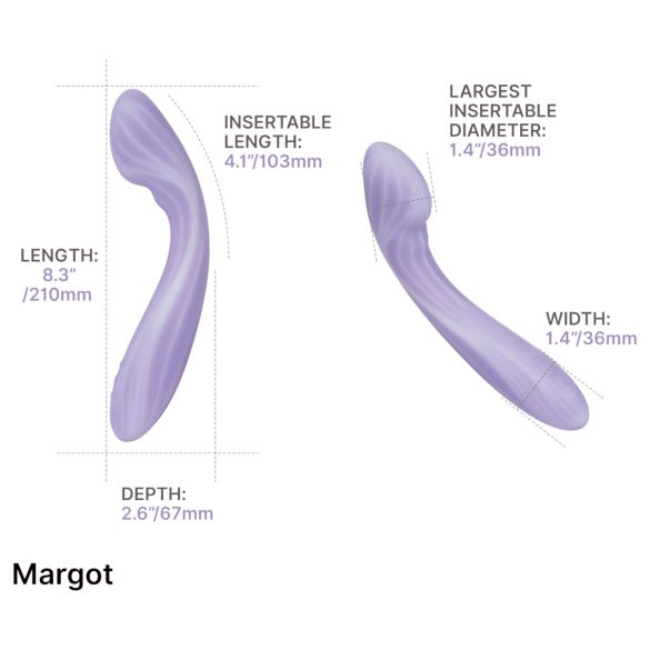 Svakom Margot - vibrador ponto G duplo motor - silicone roxo