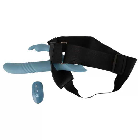 You2Toys - Vibrador com arnês de coelhinho em 3 peças com comando remoto (azul)