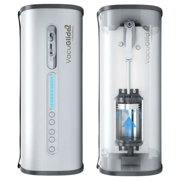 VacuGlide 2 - masturbador masculino automático de luxo com fio prata