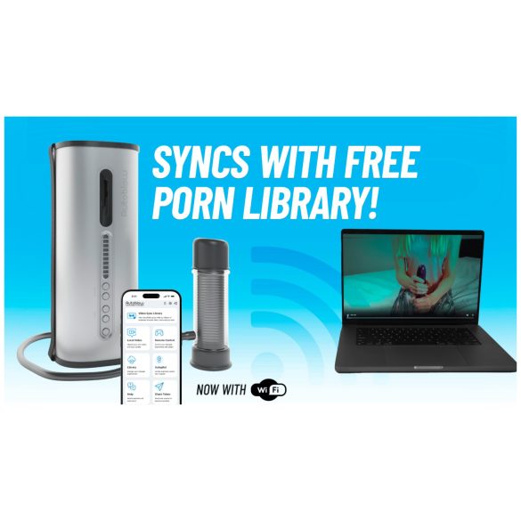 VacuGlide 2 - masturbador masculino automático de luxo com fio prata