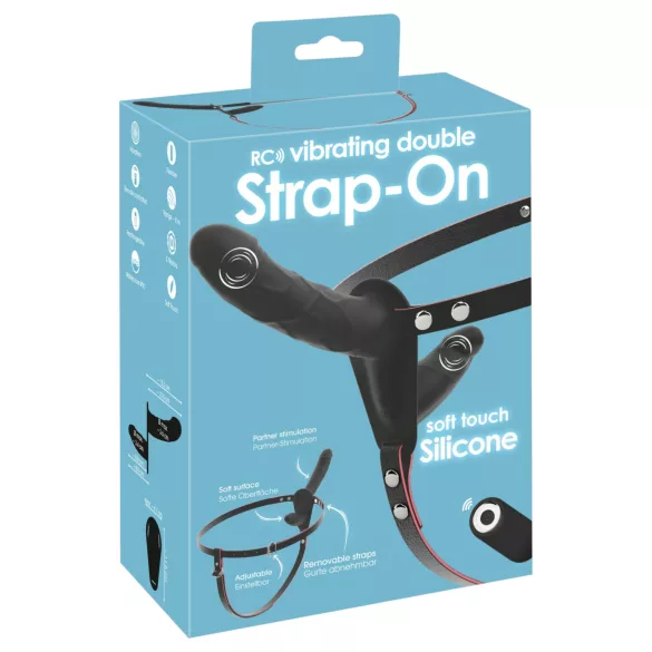 You2Toys - vibrador duplo com arnês e controlo remoto (preto)