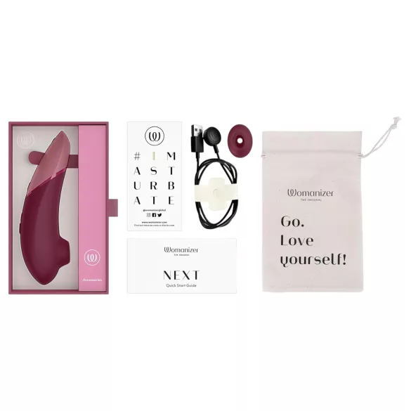 Womanizer Next - estimulador clitóris sucção recarregável - bordô