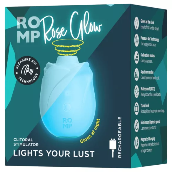 ROMP Rose Glow - estimulador de clitóris por ondas de ar (azul)