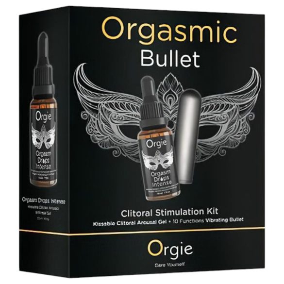 Orgie - vibrador bullet - kit com acessórios - cinza