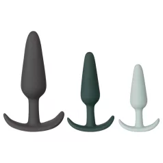   Amaysin - conjunto de plugs anais de silicone (preto e verde) - 3 unidades