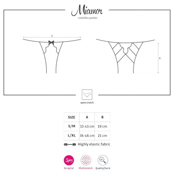 Obsessive Miamor - renda aberta feminina (preto) - L/XL