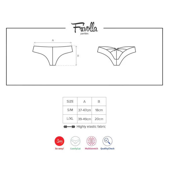 Obsessive Frivolla - picante calcinha rendada feminina - preta - L/XL