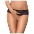 Obsessive Merossa - tanga aberta feminina com strass - preto - 2XL/3XL