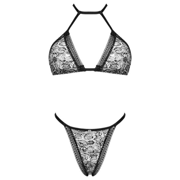 Obsessive Xenita - Conjunto sutiã transparente estampado (cinza)