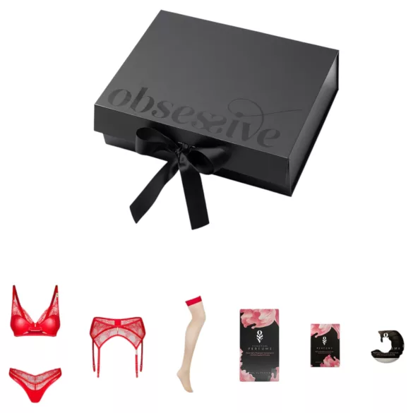 Obsessive Aloisa - kit lingerie presente - 6 peças - vermelho - L/XL