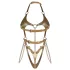 Obsessive Anyya - body com alças em efeito de pele com correntes (dourado)