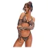 Obsessive Addia - conjunto em rede com estampado de leopardo