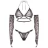 Obsessive Addia - conjunto em rede com estampado de leopardo