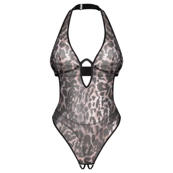 Obsessive Addia - body aberto com padrão de leopardo