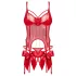 Obsessive Gifty - espartilho e tanga aberta conjunto (vermelho) - L/XL