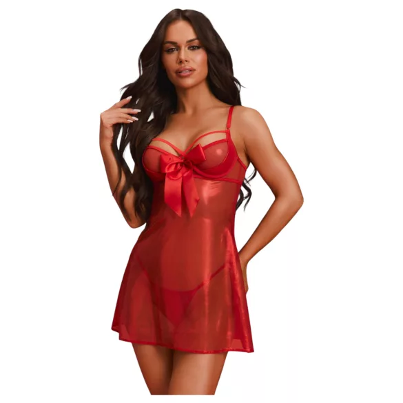 Obsessive Gifty - conjunto de baby doll e tanga (vermelho) - L/XL