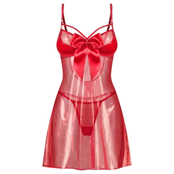 Obsessive Gifty - conjunto de baby doll e tanga (vermelho) - L/XL